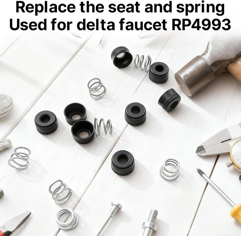 QDOCURO 8 Pcs RP4993 Faucet repair kit Faucet stem assembly Replacement Kit for Delta 2 handle faucet repair kit Includes Springs and Seats - Image 4